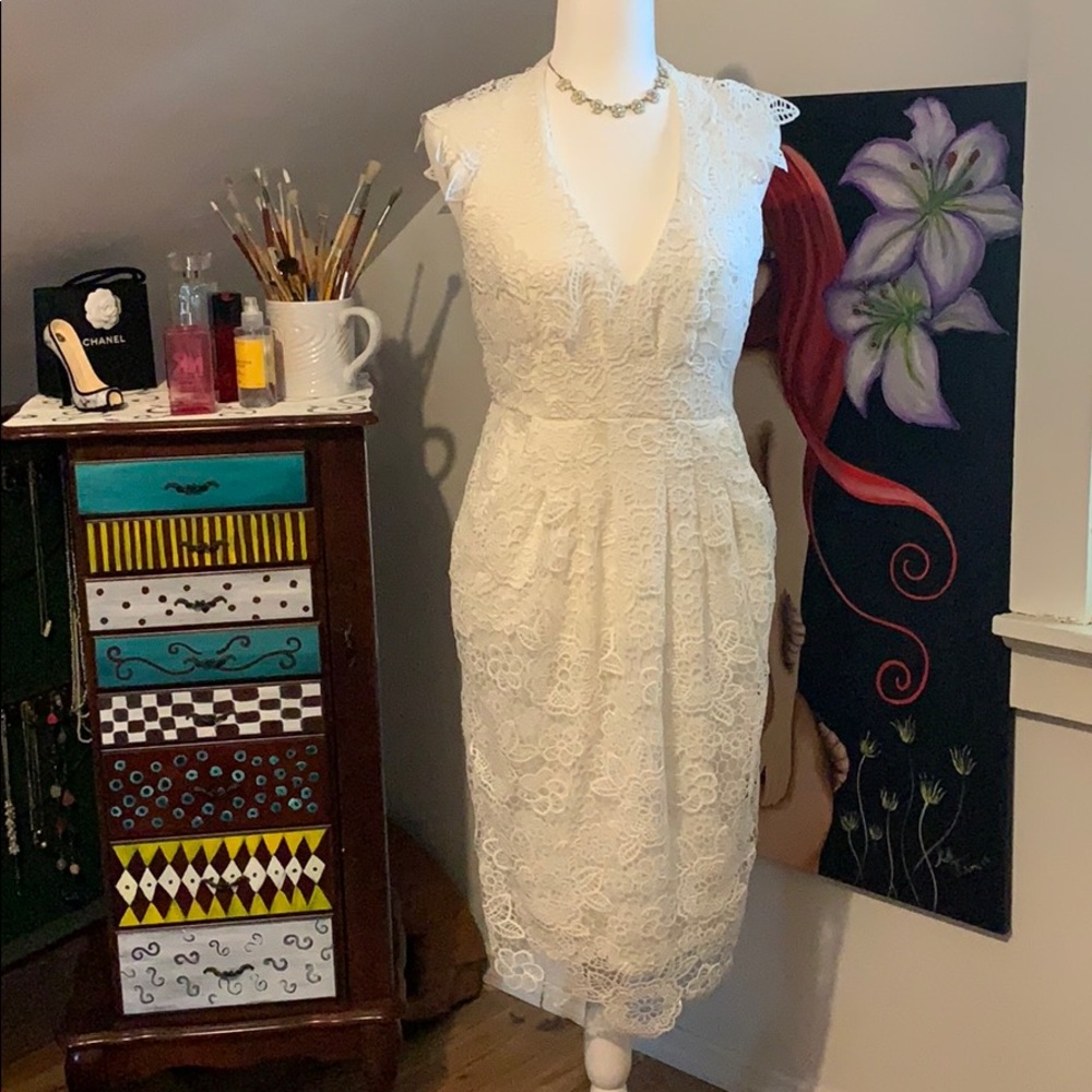 Eva Franco white lace dress